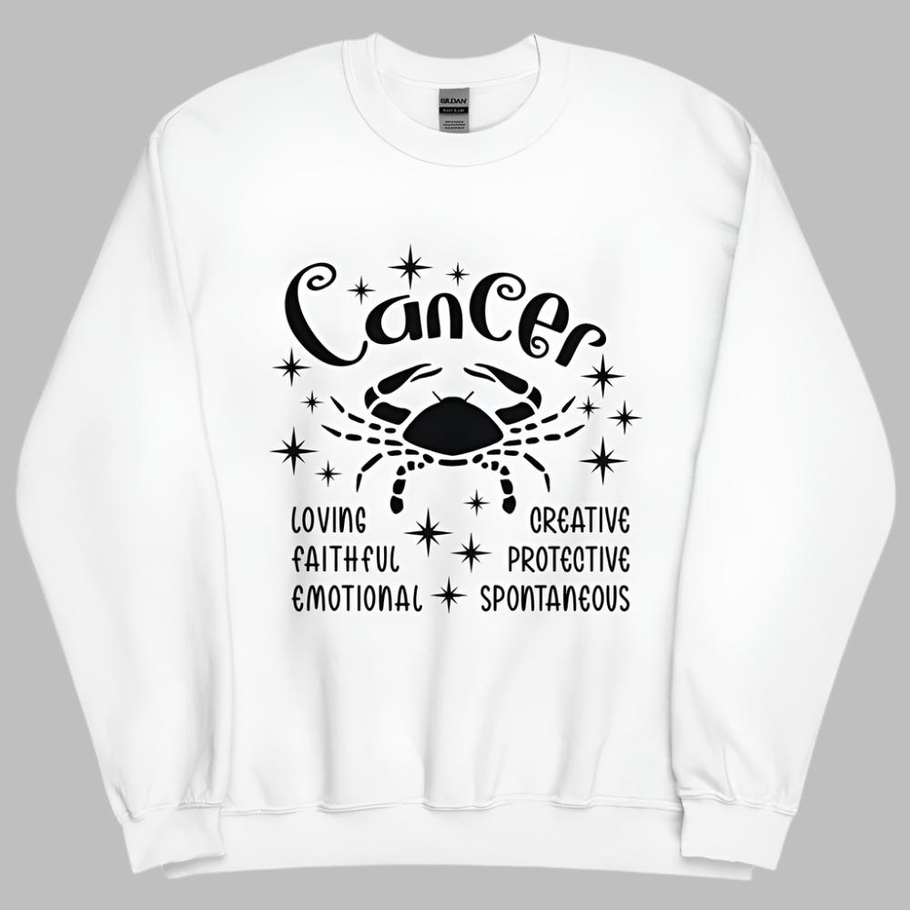Cancer Zodiac Positive Traits Sweatshirt - White Color - https://ascensionemporium.net